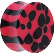 18mm Pink And Black Animal Print Saddle Plug