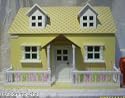DOLLS HOUSE, YELLOW CHALET COTTAGE WITH VERANDAH WOODEN