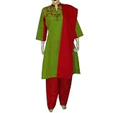 Salwar Kameez Ready Made Cotton Embroidered Clothing Size (L/40)