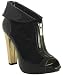 Due Farina midnight suede and patent 'Treason' platform booties