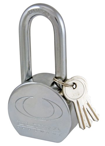 Ultra Hardware 56145 2 1/2-Inch Shackle Storefront Gate or Vending Padlock, Double Locking Heel and Toe, Rust Resistant Chrome