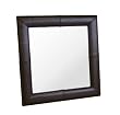 Edmund Square Leather Frame Mirror in Dark Brown