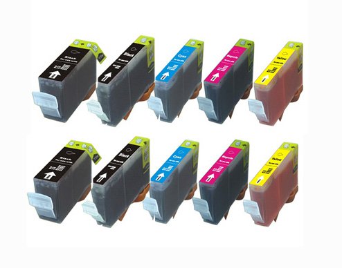 10 Pack Canon BCI-6 BCI-3e Compatible Ink Cartridges for Pixma i860 iP4000 iP5000 MP750 MP760 MP780