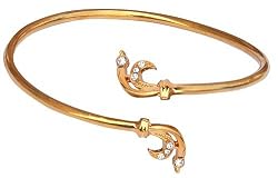Womens Cuff Bracelets Gold Plated Cubic Zirconia Costume Jewelry in Indian-Style