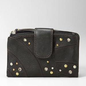 Fossil Betsy Tab Leather Wallet ~ Black In Color (Apparel)