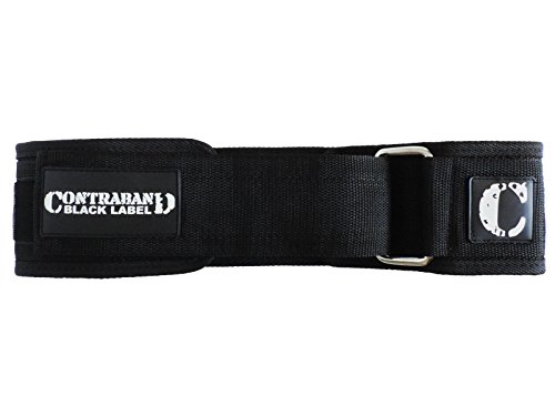 Contraband Black Label 4010 4 Inch Nylon Weight Lifting Belt w/Hook & Loop | Heavy Duty Weight Belt and Back Support Belt for Weight Lifting | Weightlifting Belt for Men & Women