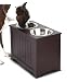 HomeZone MDF Pet Food Storage and Server, Espresso, Large