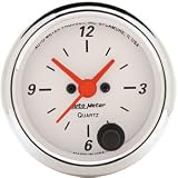 Autometer (1385 2-1/) Arctic White Series Clock Gauges - (2-1/16) Clock 12 Volt