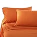 Honeymoon 1800 Brushed Microfiber Bed Sheet Set, Ultra Soft, Queen - Orange