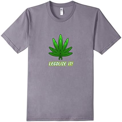 Men's LEGOLIZE IT! Brick T-Shirt for Stoner (Leaf, Weed, Pot) Medium Slate