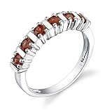 Sterling Silver 1.00 cts Round Cut Garnet Ring Size 9