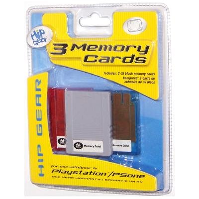 Childrens Toyshop  Video Games : PS1 Memory Card 3 Pack In Jewel Case