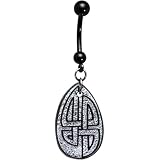 Handcrafted Silver Teardrop Dichroic Celtic Belly Ring