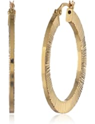 Sterling Silver 1.5" Diamond Cut Hoop Earrings
