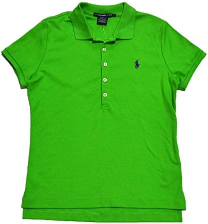 Ralph Lauren Sport Womens Slim Fit Interlock Polo Shirt (Active Green, Large)