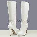 KIDDO GOGO Dancer Halloween Costume Stilettos Heel Dress Boots White