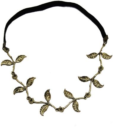 Eyourgifts New Fashion Lady Metal Double Leaves Elastic Hair head band hoop accessory tie hairbands Headhoop