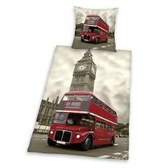 Herding 445973050 Bettw�sche London Bus, 80x80 cm + 135x200 cm, Linon