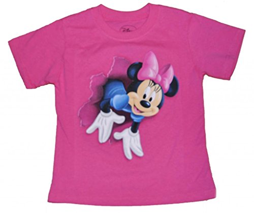 Disney Girls T Shirt Pop Out Minnie w/ Free Disney Stickers, Pink