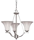 IMAGE OF Nuvo 60/1113 3 Light Chandelier with Grey Suede Glass Shades