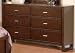 Drawer Dresser Contemporary Style in Warm Brown Finish