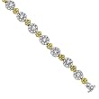 14K White Gold 4 3/4 ct. Yellow and White Diamond Floral Bracelet
