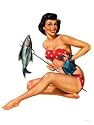 Pin-Up Girl, Spear Fishing (30x40cm Art Print)