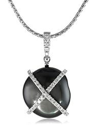 TARA Pearls "Xs and Os" Black Tahitian Pendant Necklace, 18"