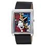 Armitron Men's 880018 Character Silver-Tone Laughing Joker and Batman Black Leather Strap Watch