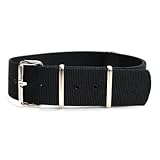 NATO軍G10正規 ストラップ 20mm  ブラック ナイロン 時計ベルト バンド [クロノワールド chronoworld] [簡単キット付]