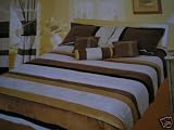 Review OctoRose  / 7 PCS Full Beige Micro Suede Striped Design Comforter