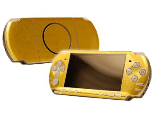 PlayStation Portable 3000 (PSP-3000) Skin - NEW - BRUSHED GOLD system skins faceplate decal mod