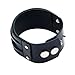 Black Strappy Leather Wide Wristband Bracelet Wrist Band Cuff Bangle By VAGA