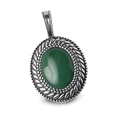 Carolyn Pollack Sterling Silver Pebble Malachite Prosperity Enhancer