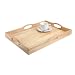 T&G Woodware Tray with 4 Handles in Hevea Wood