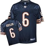 Jay Cutler Jersey: Reebok Navy Replica #6 Chicago Bears Jersey - Small