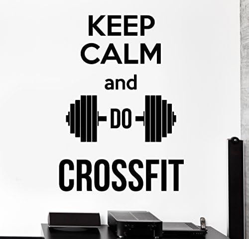 ChrisGDodge Wall Sticker Home Decor Wall Sticker Crossfit Quote Barbell Dumbell Keep Calm Vinyl Decal