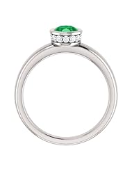 Platinum 7.00x5.00mm Oval Cut Emerald and Diamond Ring -- LIFETIME WARRANTY