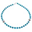 Handmade Faceted Blue Glass & Silver Necklace