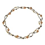 Copper Tone Beaded Long Collar Necklace