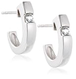 Image of 9ct White Gold AME102982 Ladies 0.15ct Diamond Hoop Earrings