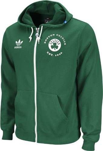 NBA Men's Boston Celtics Originals Court Series Action Full Zip Hood (Kelly, Large)
