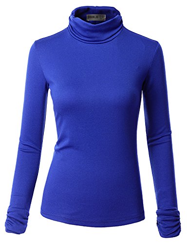 Doublju Womens Long Sleeve Slim Fit Turtleneck Knit Sweater