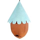 Copper-Top Terra Cotta Hanging Bird Feeder: Patina Copper Version