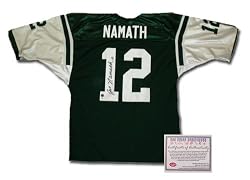 Joe Namath New York Jets NFL Hand Signed Authentic Style Home Green Football Jersey