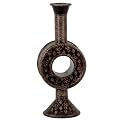 Fleur de Lis Wood Vase - Brown