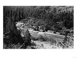 Aerial View of the Town - Cazadero, CA Giclee Poster Print, 9x12