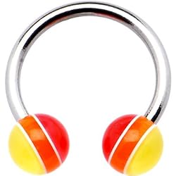 Sporty Stripe Jawbreaker Horseshoe Circular Barbell