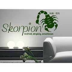 Wandtattoo, Wandaufkleber AMZO0043 Sternzeichen Skorpion Achtung verschiedene Gr��en u. Farben