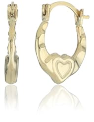 Kate & Lucy 10kt Gold Heart Girls Hoop Earrings